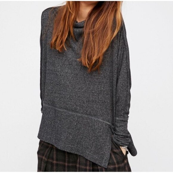 Free People We The Free Anthropologie Londontown Ribbed Thermal Knit Top - Picture 1 of 10